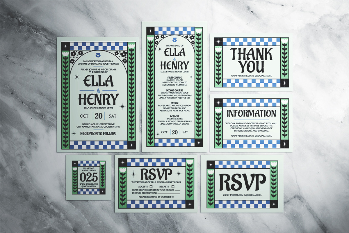 Floral Wedding Invitation Suite, an Invitation Template by The Good Store (Photo 1 of 4)