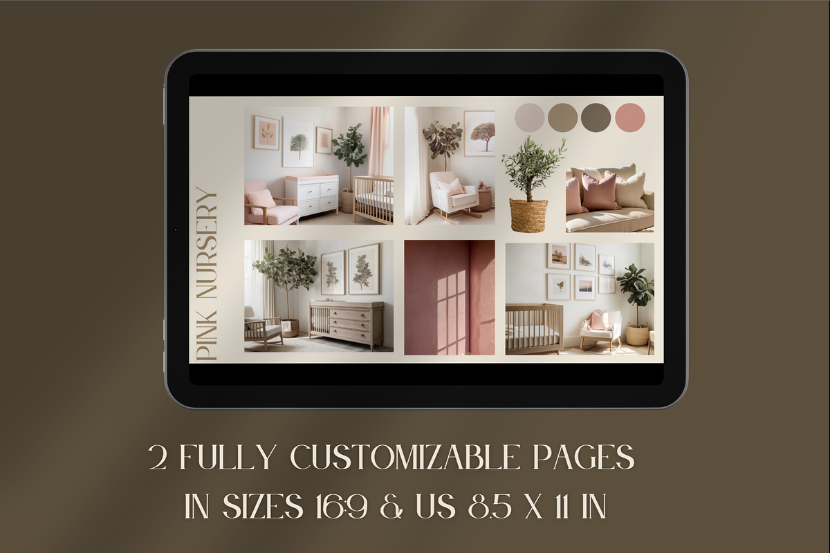 Pink Nursery Mood board Template, a Templates & Theme by TespinDesign (Photo 2 of 4)