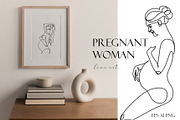 Pregnant woman line art, a Healthcare Illustration by velychko.ua (Thumbnail 2 of 11)