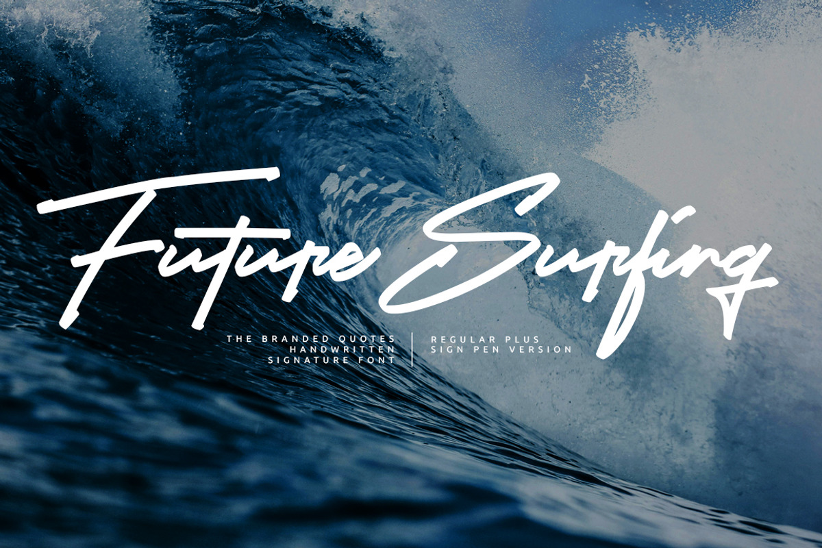 Future Surfing Font, a Handwritten Font by The Branded Quotes (Photo 1 of 8)
