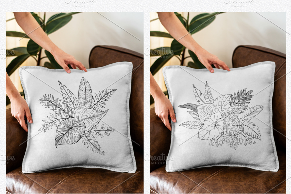 “Charm” Tropical Leaves Lineart, an Illustration by Sense Library (Photo 17 of 23)