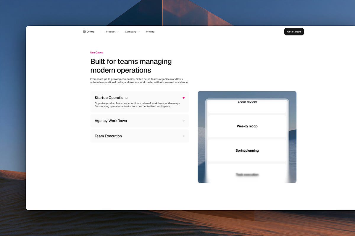 Oritec - framer template, a Landing Page Template by jbcode.it (Photo 2 of 4)