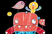 Funny colorful monsters, a Pattern Graphic by Tanor (Thumbnail 12 of 16)