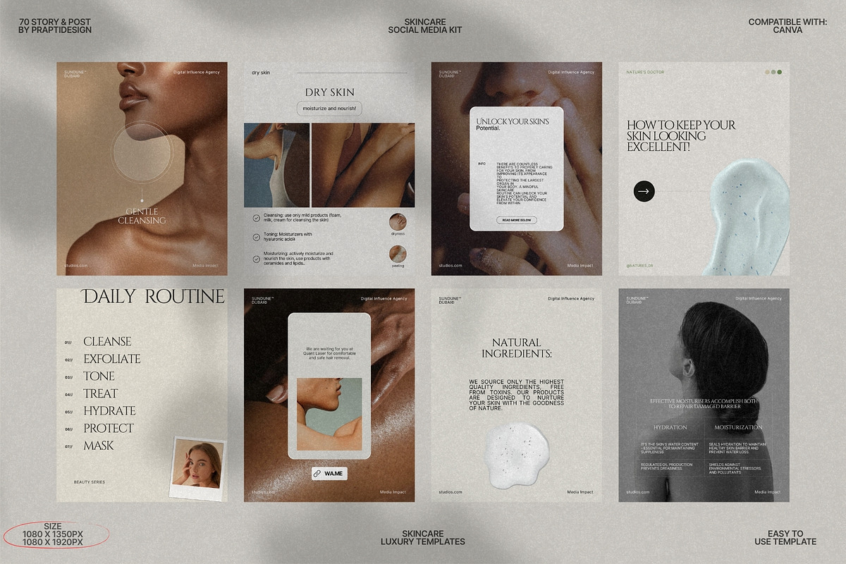 Skincare Post & Story Templates preview 4