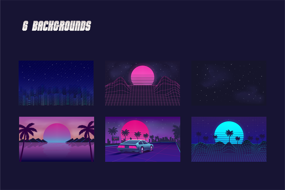 Retro Neon 80s Logos and Elements, an Object Graphic by DenysHolovatiuk (Photo 5 of 5)