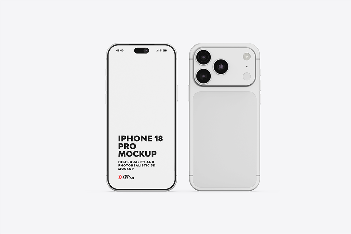 iPhone 18 Pro Mockup, an iPhone Mockup by UnicDesign (Photo 7 of 13)