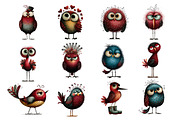 Whimsical & Quirky Bird Clipart, an Illustration by Dream Creation (Thumbnail 3 of 5)
