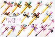 Coquette Teacher Pencil Clipart PNG, an Illustration by Designworld (Thumbnail 1 of 4)