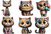 Quirky Cats Clipart Bundle, an Illustration by Black Bird Studio (Thumbnail 5 of 6)