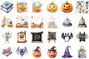 Watercolor Halloween Teacher Clipart, an Illustration by DreamPrint404 (Thumbnail 2 of 5)
