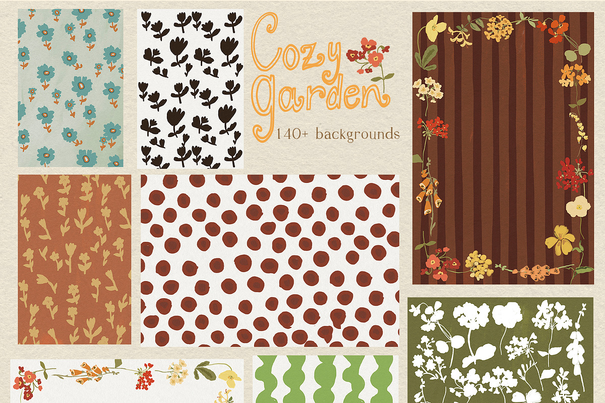 Fall Floral Backgrounds & Overlays, a Decorative Illustration by whiteheartdesign (Photo 10 of 19)