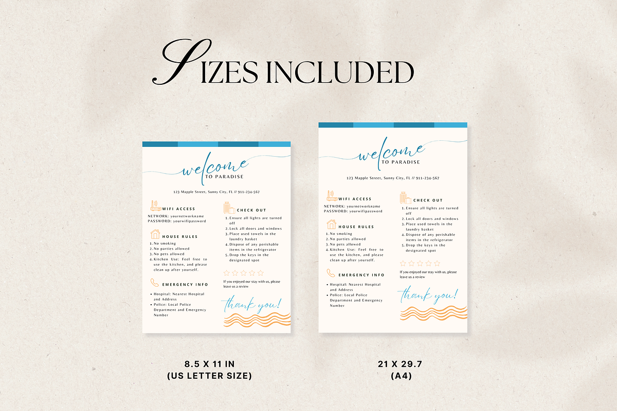 Airbnb Welcome Sign Airbnb Template, a Poster Template by Matisse Studio (Photo 8 of 10)