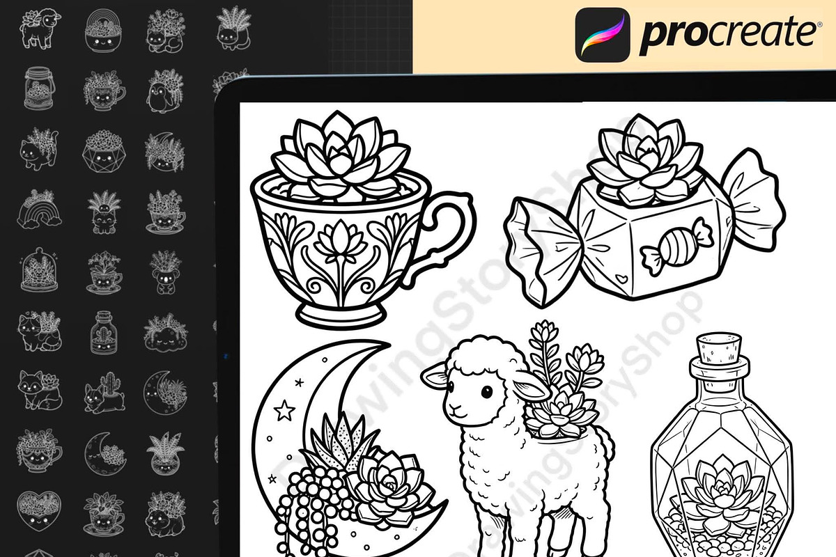 150 Terrarium Procreate Stamps, a Brush Add-On by DrawingStoryShop (Photo 6 of 6)