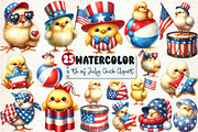 4th of July Chick Sublimation Clipar, a Seasonal Illustration by Rose Art (Thumbnail 1 of 4)