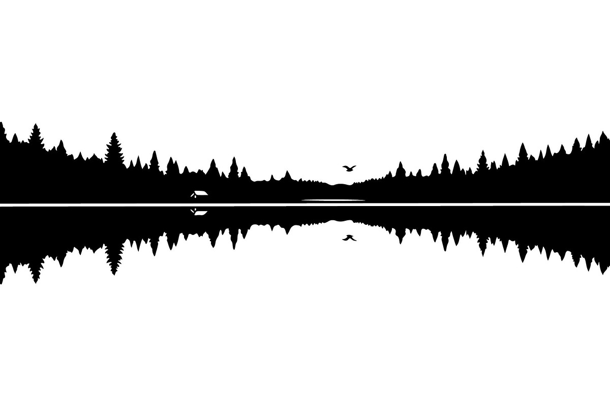 Mirror Landscape Silhouette, an Object Graphic by Designer_Momina (Photo 16 of 20)