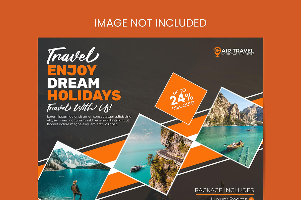 Travel Agency Social Media Post, a Marketing Template by Photoshop Action (Photo 16 of 18)