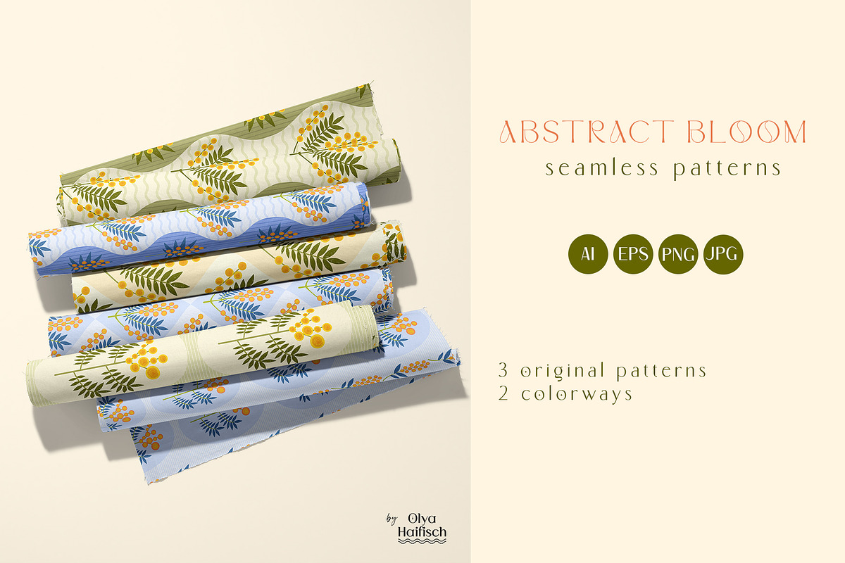 Abstract Bloom - Floral Vector Set, a Decorative Illustration by Olya Haifisch (Photo 4 of 6)