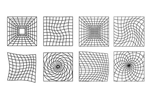 Set of abstract geometric grid, an Illustration by ZinetroN