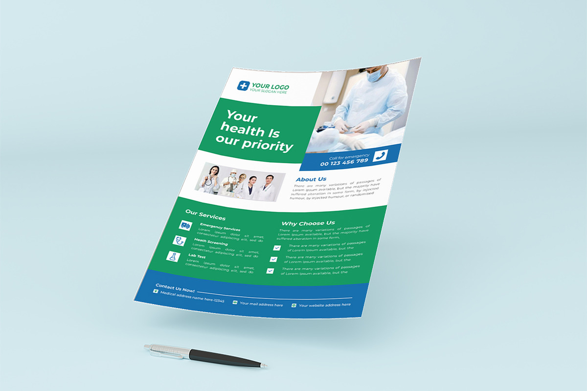 Medical Flyer Template, a Flyer Template by Lakhan1998 (Photo 2 of 5)