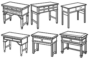 Antique writing desks with drawer, an Object Graphic by Billah Hub