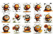 Summer Bee PNG Clipart Watercolor, a Seasonal Illustration by Nicolle's Colorful Art (Thumbnail 3 of 5)