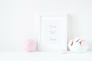 CLEAN!Frame mockup with marshmallows, a Print Template by Kate Roubin (Thumbnail 1 of 2)