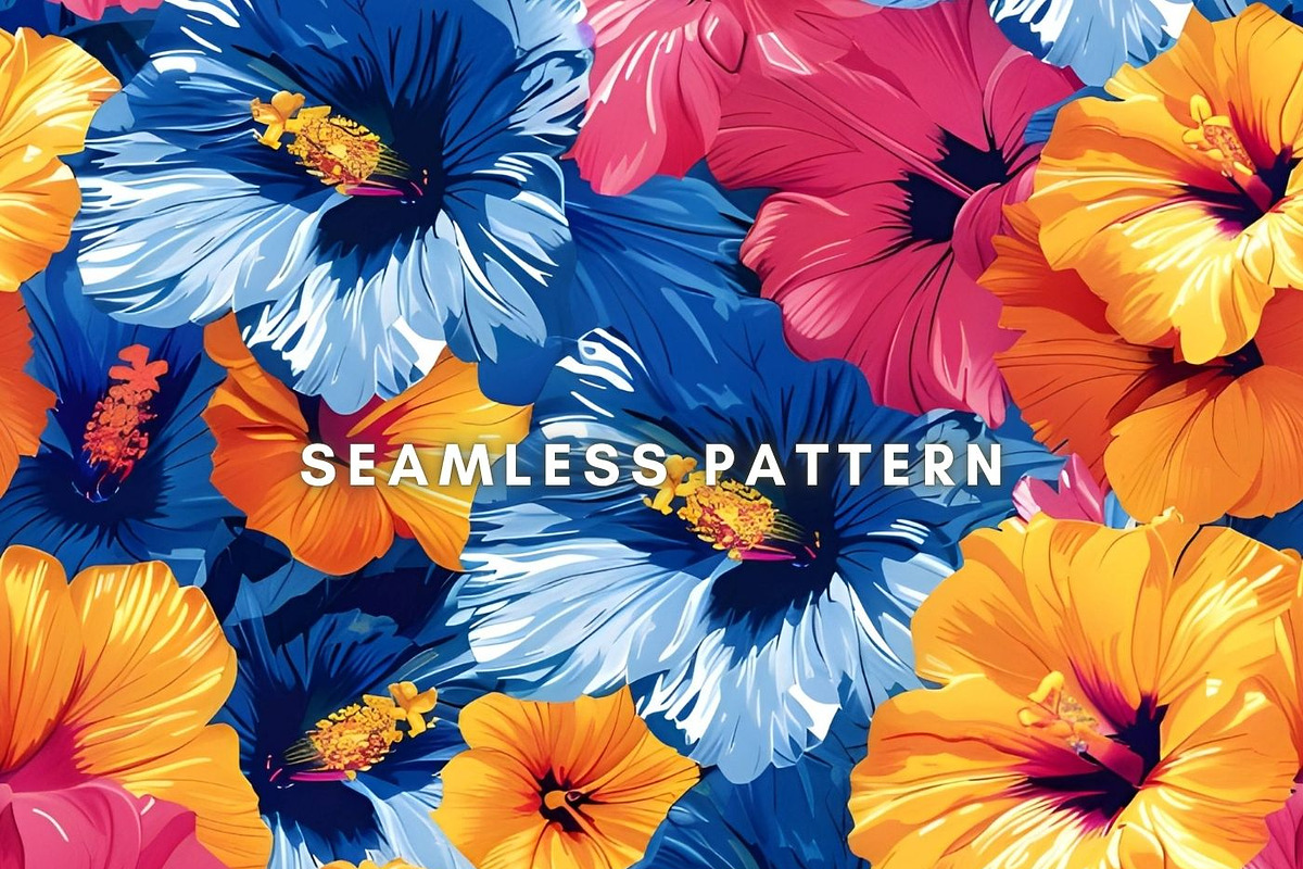 SUMMER FLOWERS SEAMLESS PATTERN, a Pattern Graphic by UniqueMe (Photo 10 of 11)