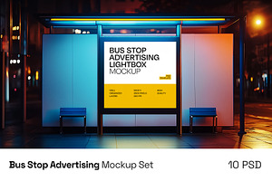 Bus Stop Advertising Mockup Set, an Advertising Mockup by Deeplab