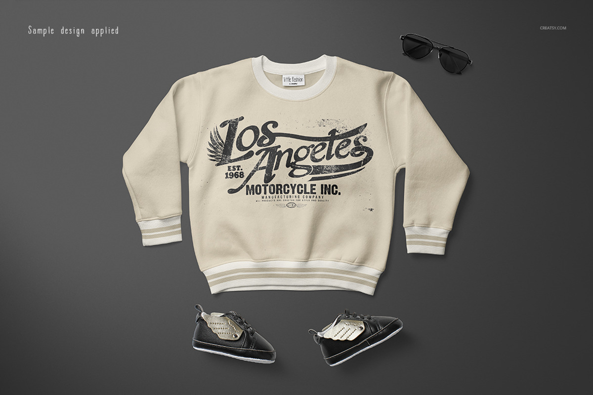 Baby Sweatshirt Mockup Set 2, a Hoody Mockup by creatsy5 (Photo 5 of 11)