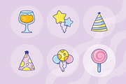 Birthday Festive Party Icons Set, a Templates & Theme by studiogstock (Thumbnail 2 of 4)