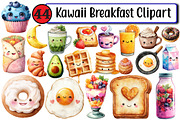 Kawaii Breakfast Clipart, an Illustration by Design Market (Thumbnail 1 of 3)