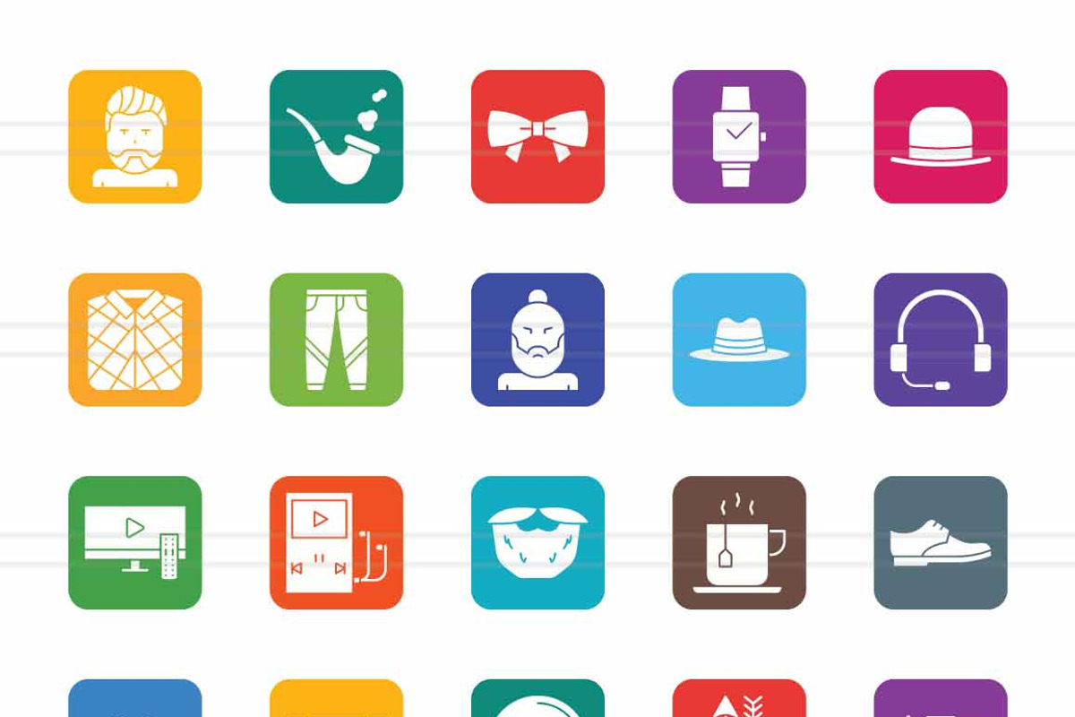 50 Hipster Filled Round Corner Icons, an Icon by IconBunny (Photo 2 of 2)