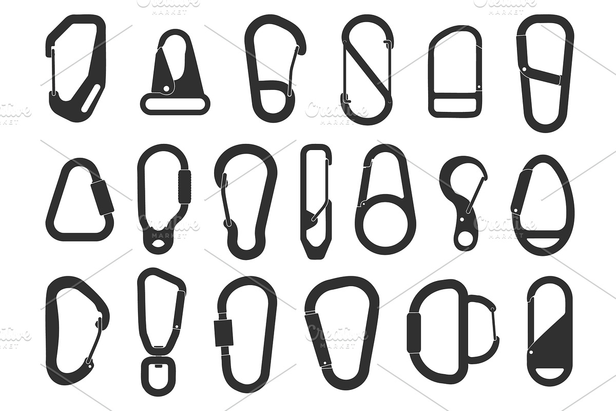 Carabiner silhouettes. Climbing, an Object Illustration by YummyBuum