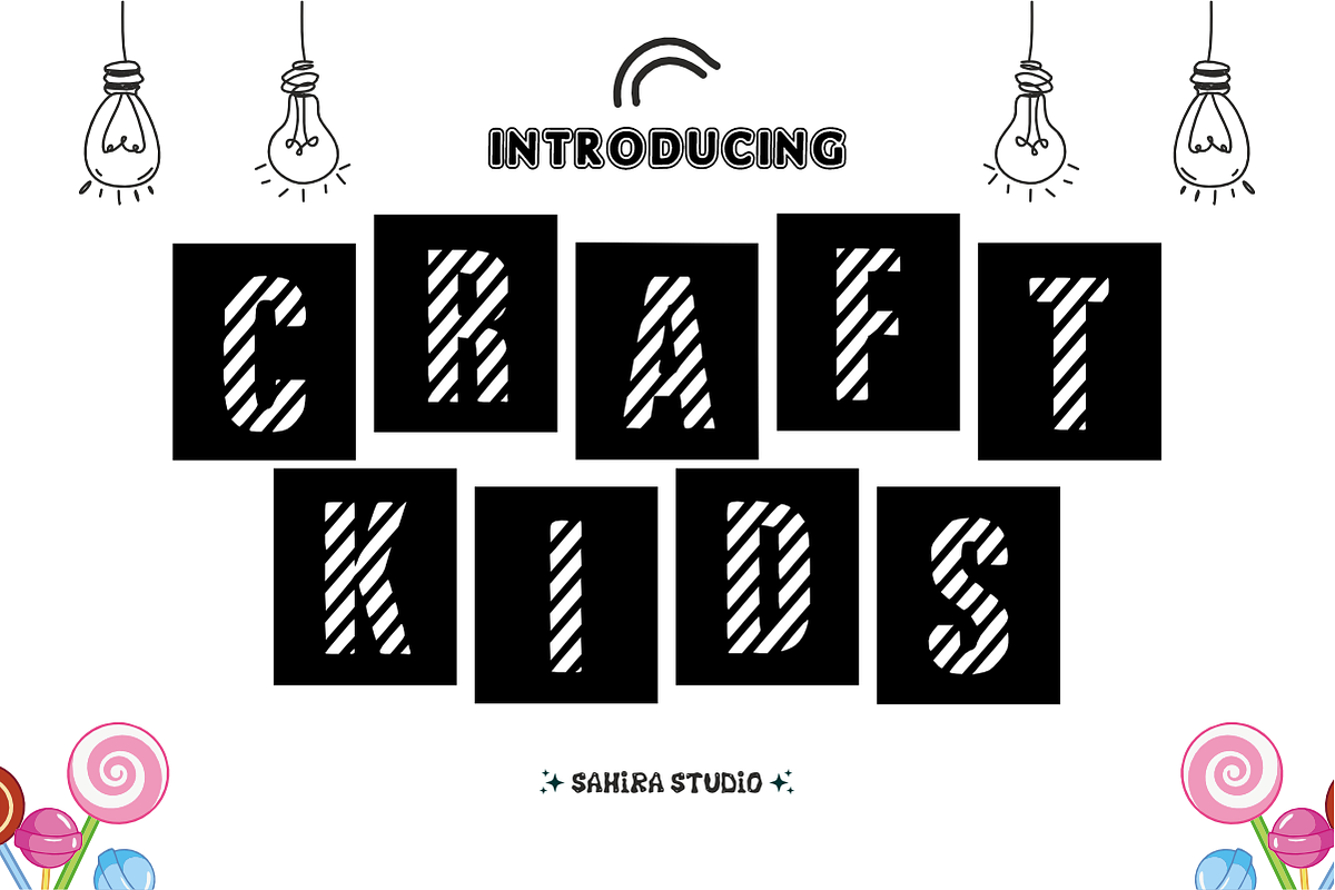 Candy Sketch - Cutout Display Font, a Symbol Font by Sahira Studio (Photo 2 of 7)