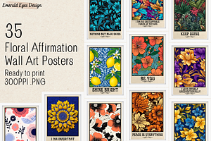 35 Vintage Floral Affirmation Prints