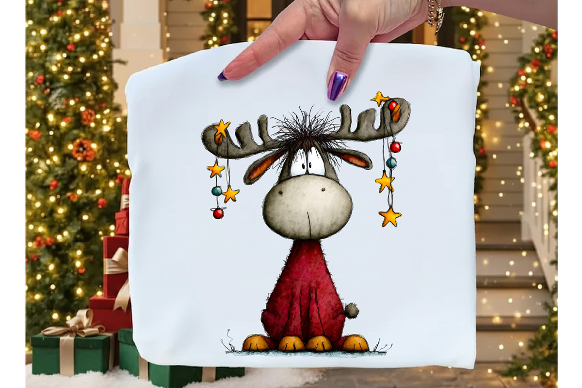 Whimsical Christmas Deer Clipart PNG, an Illustration by Dream Creation (Photo 6 of 8)