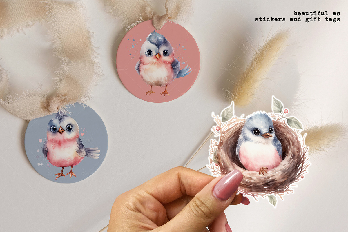 Cute Watercolor Bird | Bird's Nest, an Illustration by Dazzling Art Boutique (Photo 2 of 11)