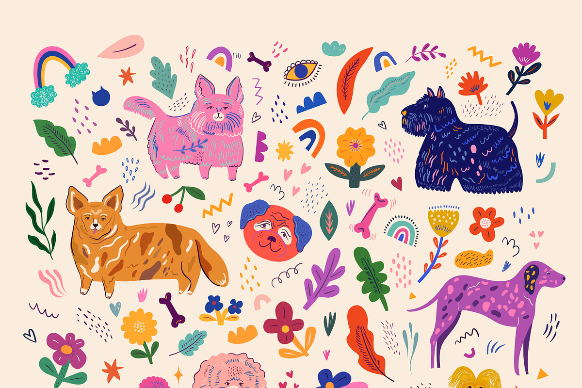 Hand drawn Dogs collection, an Animal Illustration by MoleskoStudio (Photo 13 of 26)