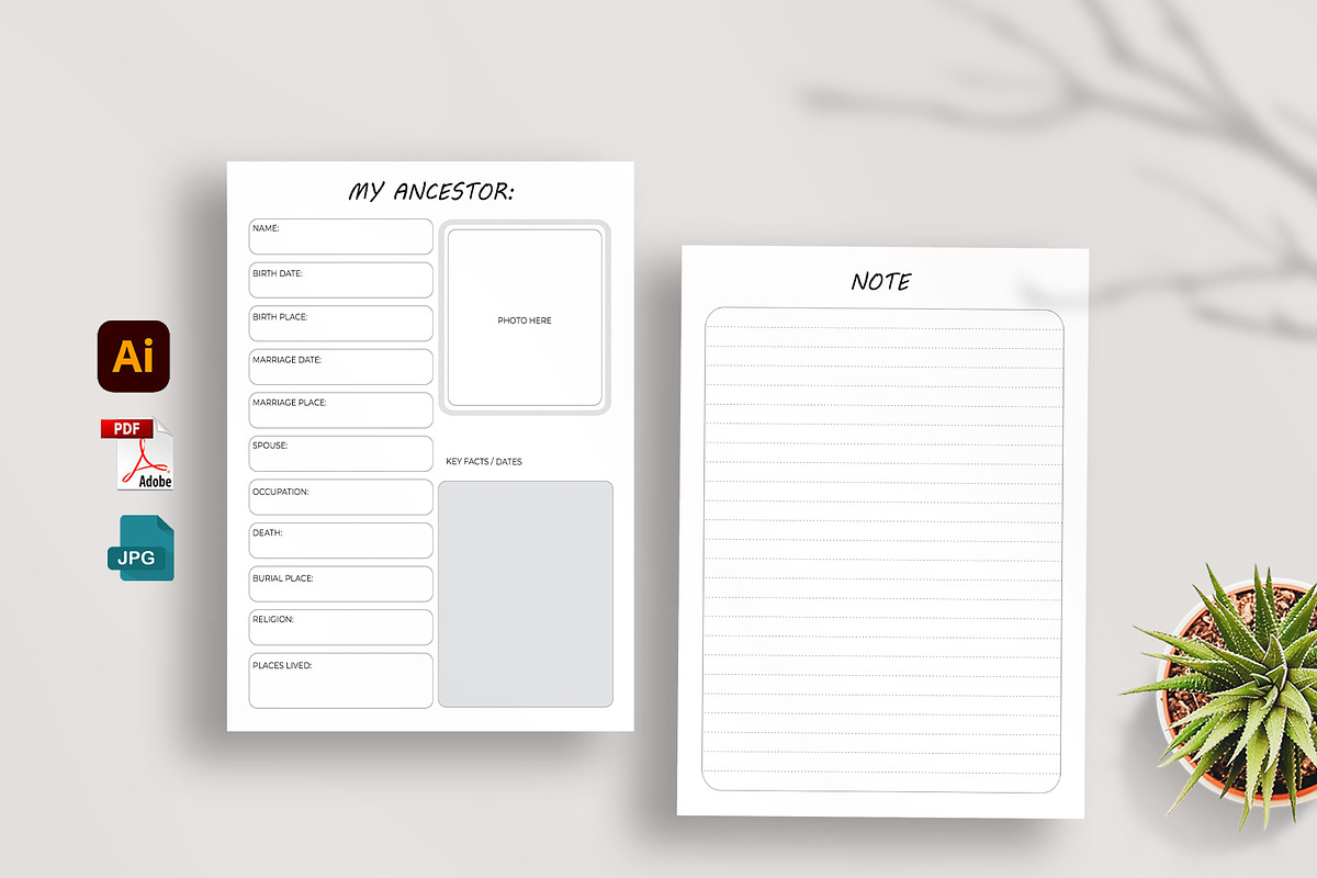 Editable Genealogy Planner, a Stationery Template by Mazharul Islam (Photo 1 of 3)