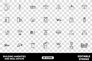 Building Amenities Outline Icons, an Outline Icon by Unique Design Team (Thumbnail 1 of 3)