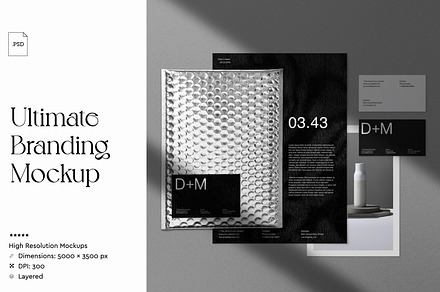 4-Part Stationery Branding Mockup