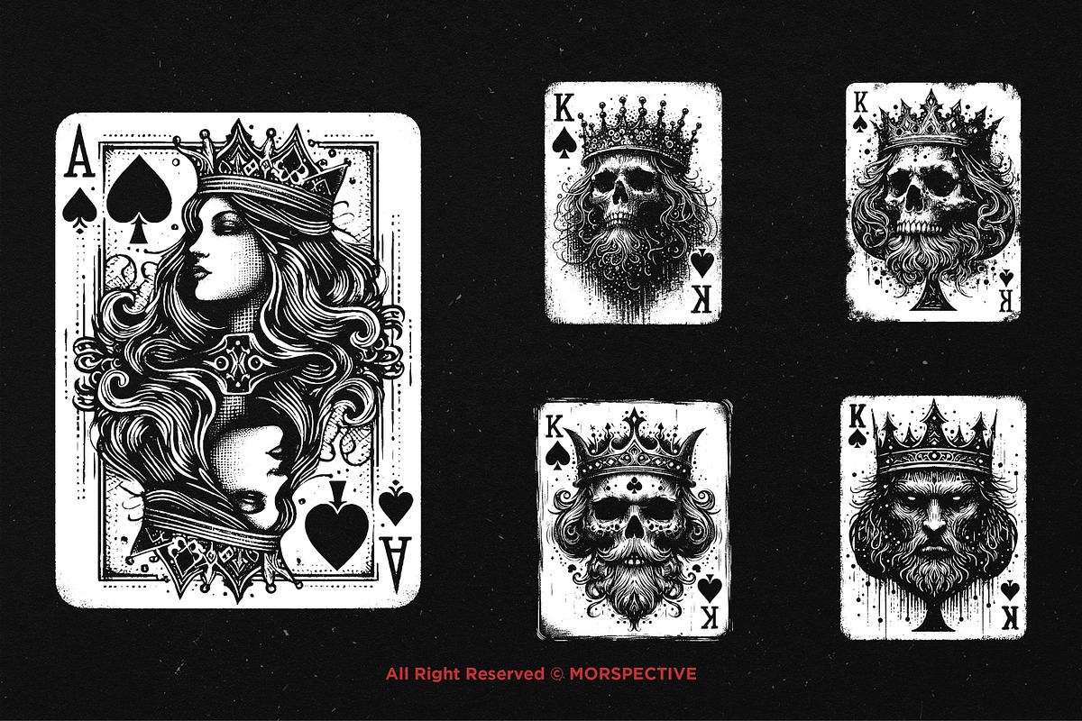 10 Bundle Dark Art Spade Cards King, an Illustration by Morspective (Photo 5 of 7)