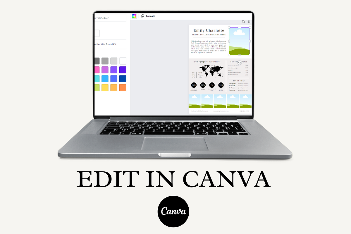 1 Page Media Kit Canva Template, a Social Media Template by Daily Creative (Photo 4 of 5)