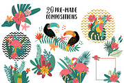 Tropical Clip Art & Patterns Set, an Illustration by 5August Art (Thumbnail 2 of 8)