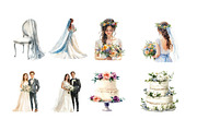 Cute Wedding Clipart, an Illustration by Designworld (Thumbnail 3 of 6)