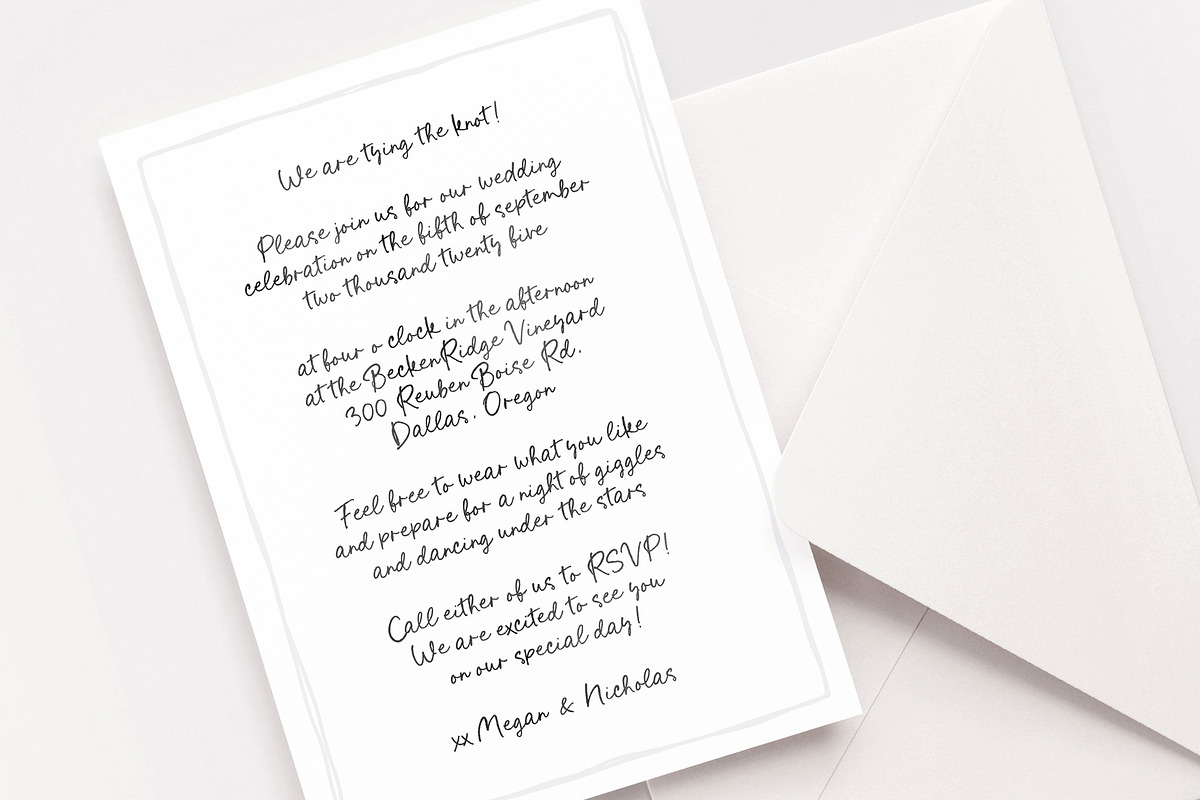 Bluelle | a Whimsical Wedding Script, a Script Font by Pink Coffie (Photo 3 of 12)