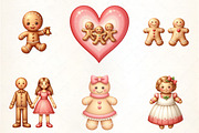 Gingerbread Man Family Clipar, an Illustration by CrexoraLab (Thumbnail 4 of 5)