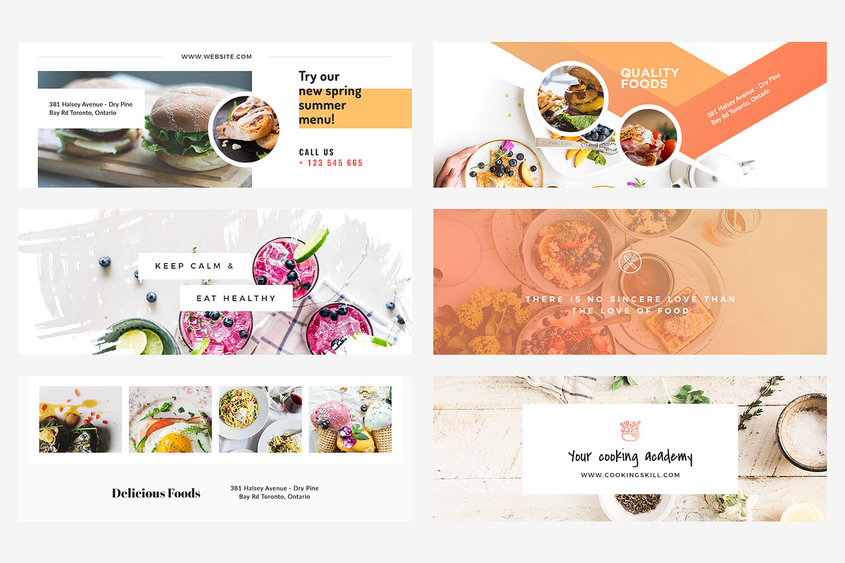 Foodie Facebook Cover Pack, a Social Media Template by Crevo Studio (Photo 3 of 10)