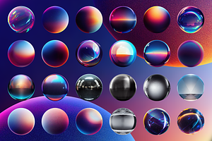 310 Abstract & Sphere PNG Elements