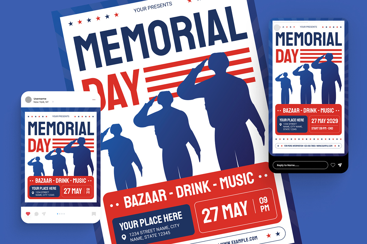 Memorial Day Flyer Set, a Flyer Template by Annora Studio (Photo 2 of 6)